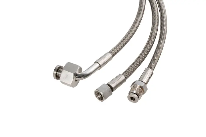 PTFE hose assemblies with stainless steel end fittings